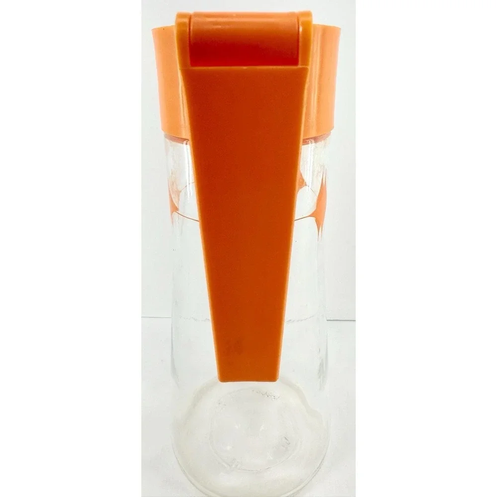 Vintage 1971 Anchor Hocking Orange Starburst‎ Glass Pitcher 1 Qt MCM USA L4027